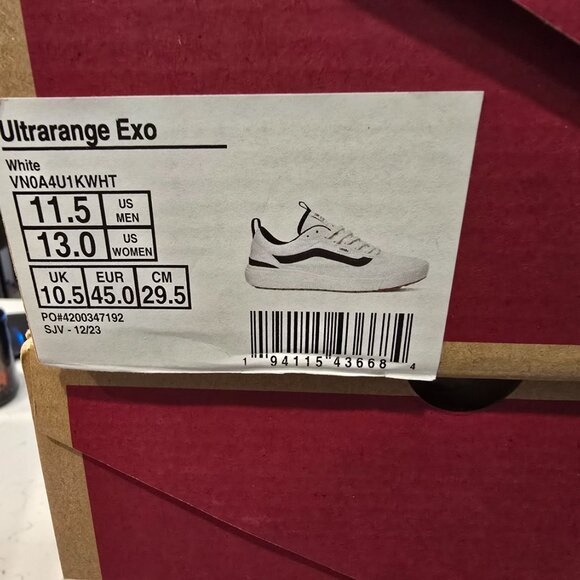 Vans Men's UltraRange Exo White Black Striped Trail Skate Shoes Size 11.5 NEW - Picture 10 of 10